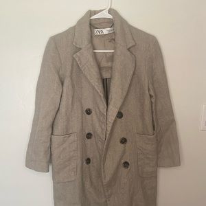 💼Zara Women’s Double Breasted Coat in Brown Color